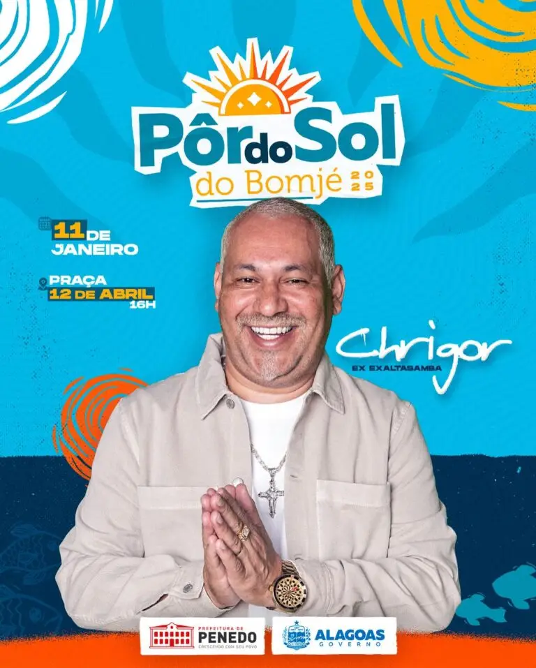 Chrigor é anunciado como atração surpresa na Festa de Bom Jesus dos Navegantes em Penedo